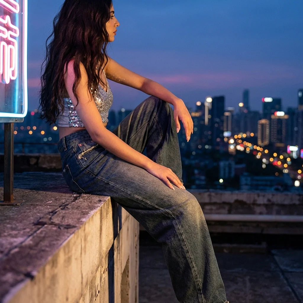 Kyra | Women's Wide-Leg Vintage Denim Boyfriend Jeans