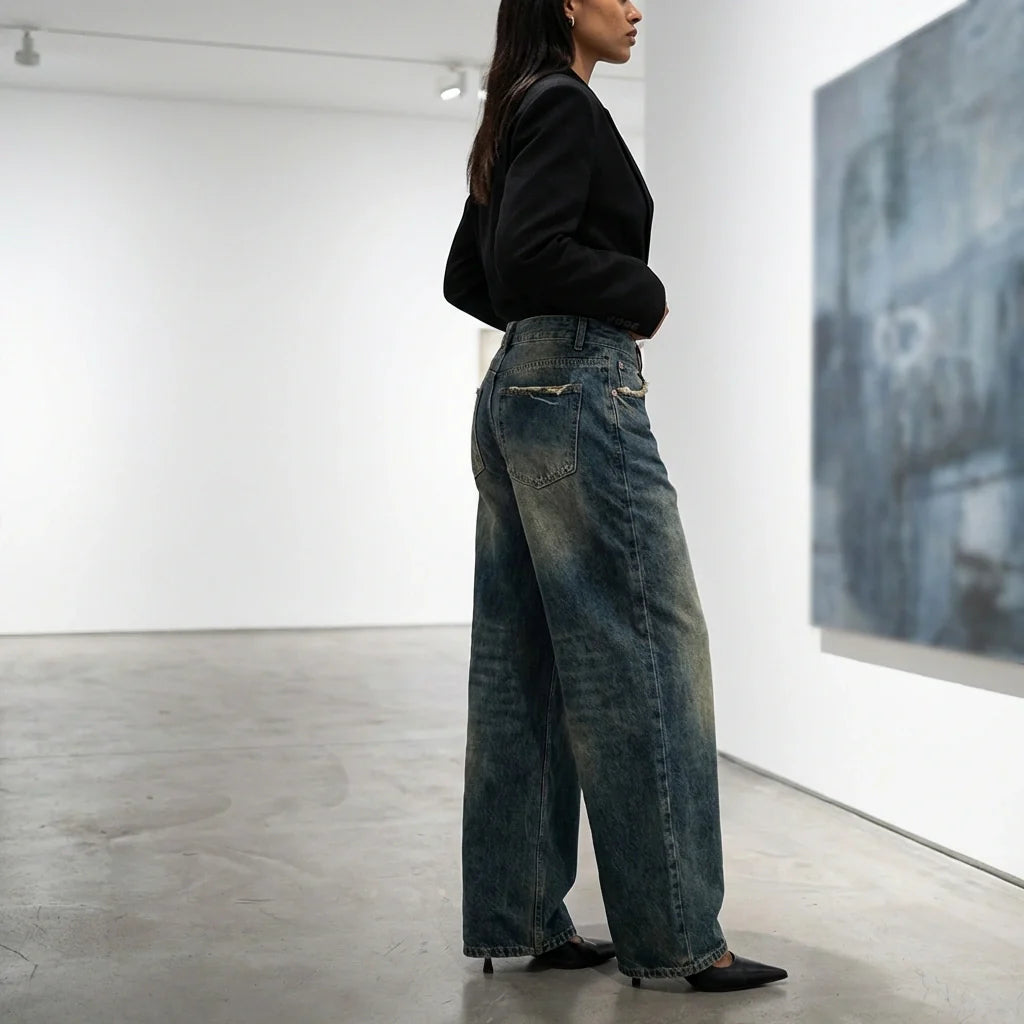 Kyra | Women's Wide-Leg Vintage Denim Boyfriend Jeans