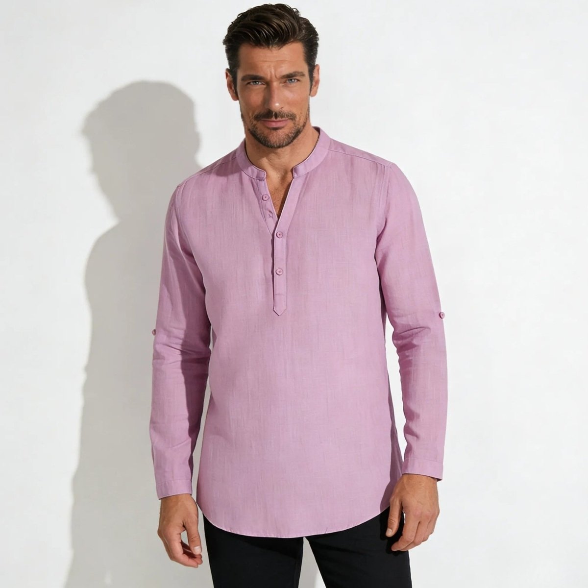kouvr-fashion-mens-roby-linen-band-collar-shirt-front.jpg