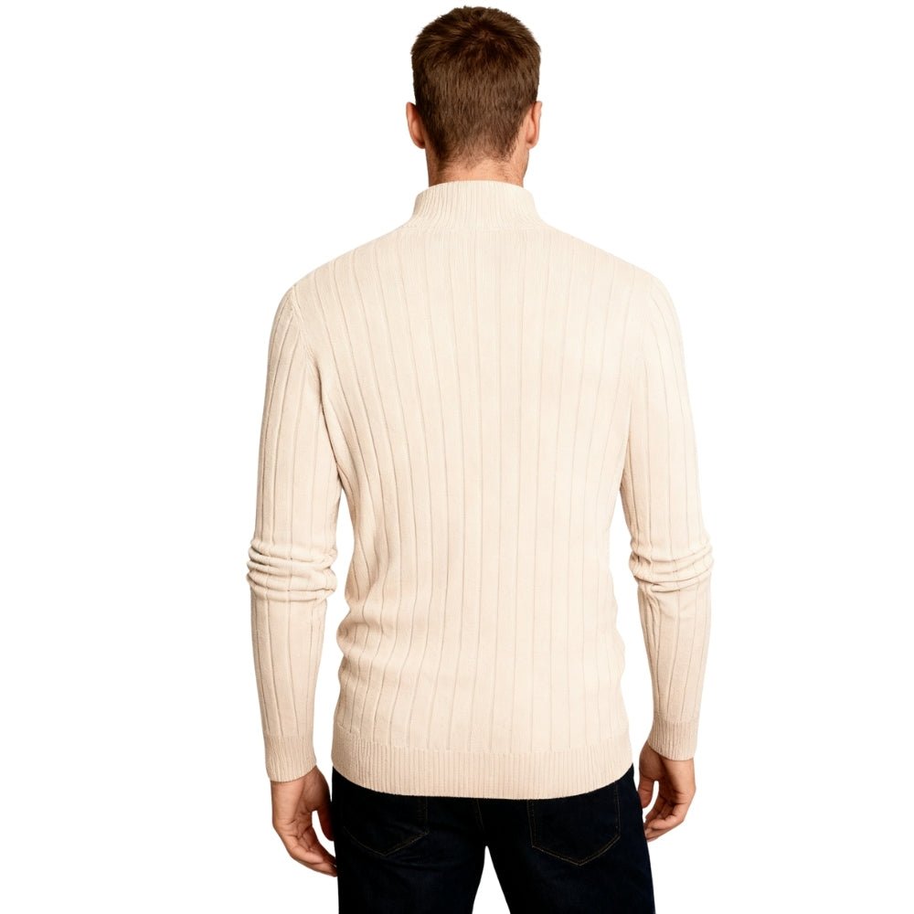 Gabriel Rousseau | Ribbed Half-Zip Knit Sweater