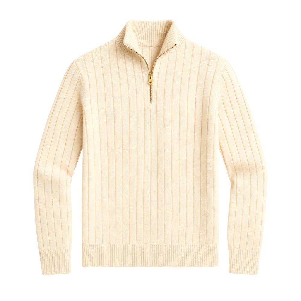 Gabriel Rousseau | Ribbed Half-Zip Knit Sweater