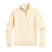Gabriel Rousseau | Ribbed Half-Zip Knit Sweater