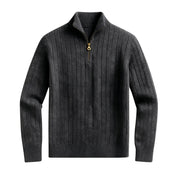 Matteo Laurent | Ribbed Half-Zip Knit Sweater