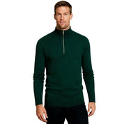 Enzo Moretti | Ribbed Half-Zip Knit Sweater