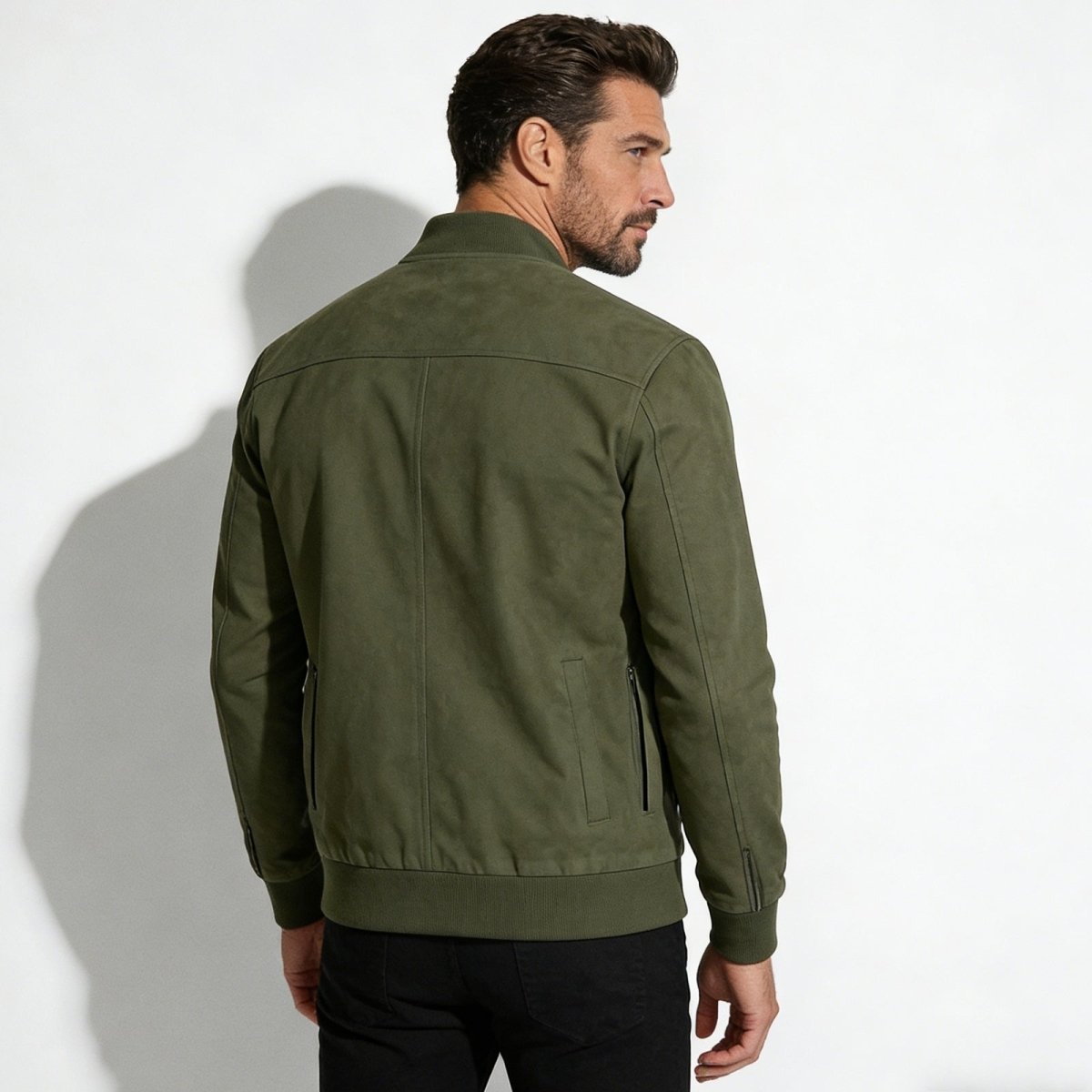 Leonardo Vieri | Suede Zip Bomber Jacket