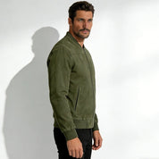 Leonardo Vieri | Suede Zip Bomber Jacket