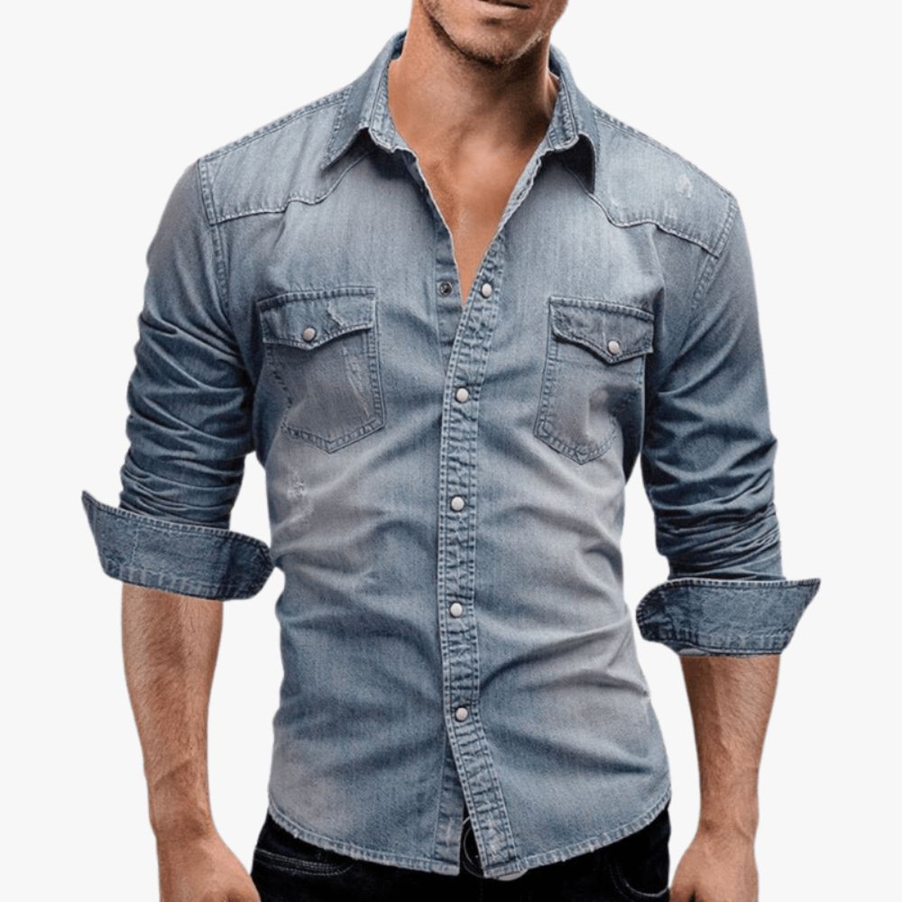 Marco Bellini | Vintage Wash Denim Shirt