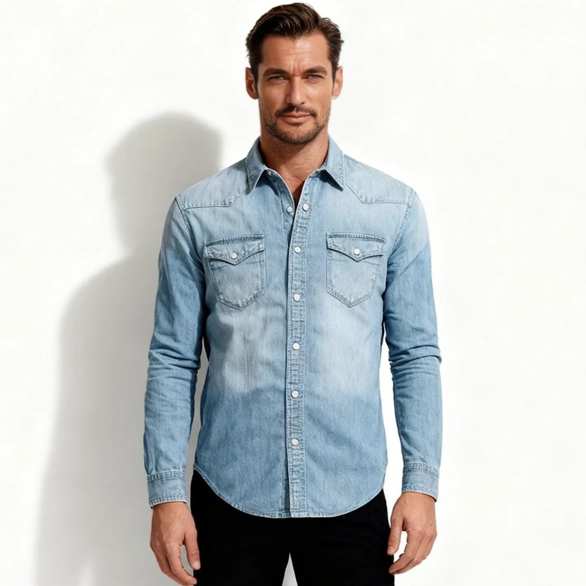 Marco Bellini | Vintage Wash Denim Shirt