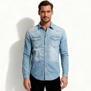Marco Bellini | Vintage Wash Denim Shirt