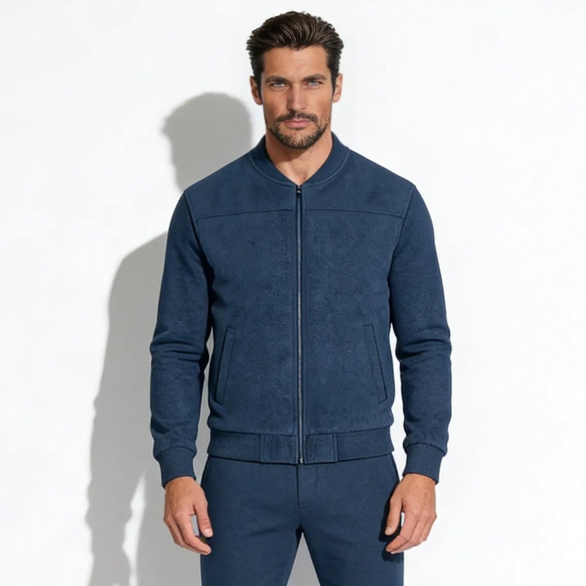 Leonardo Vieri | Suede Zip Bomber Jacket