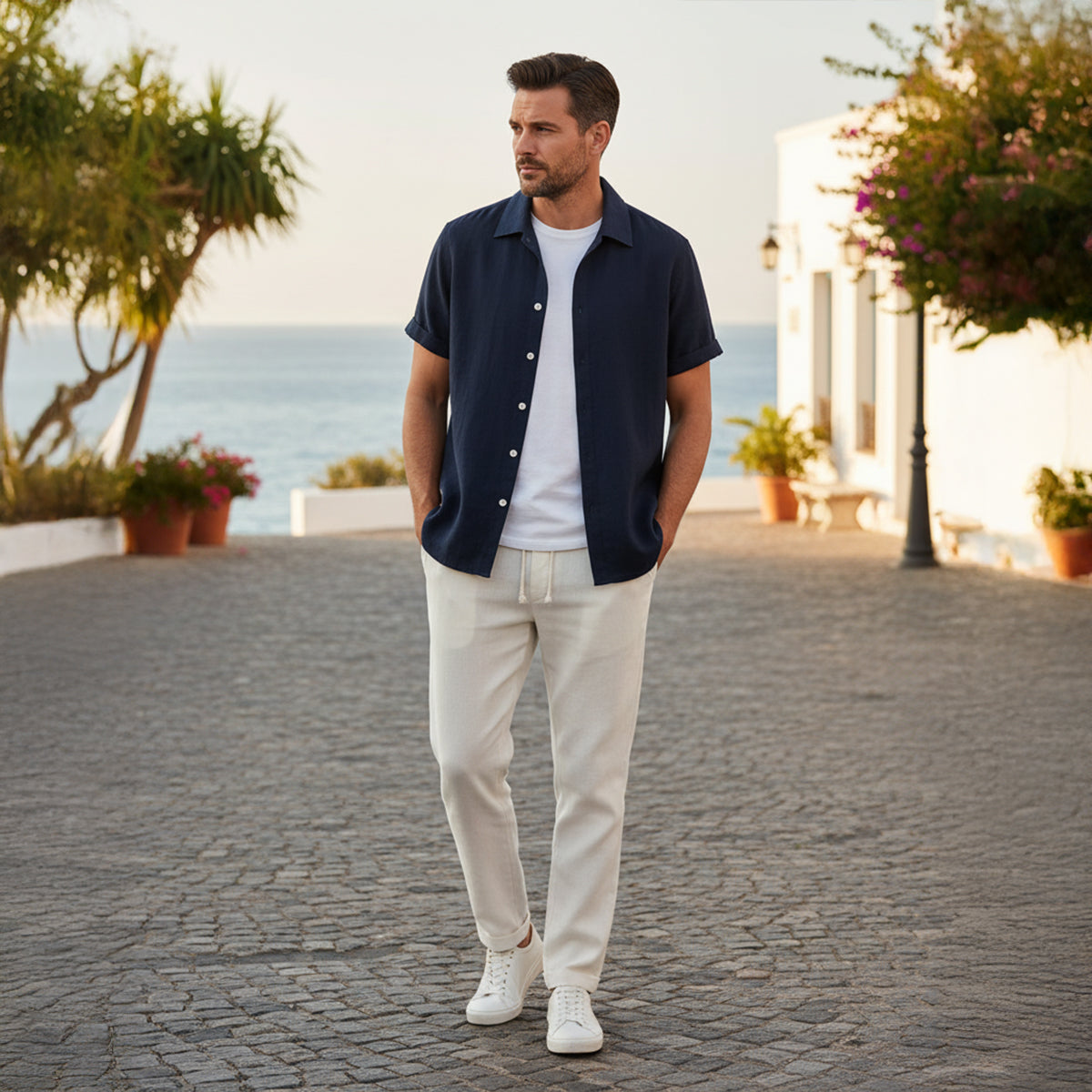 Noah Whitmore | Linen Summer Two-Piece Set For Men