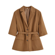 Élise Carpentier | Belted Short Sleeve Tailored Blazer for Women