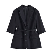 Élise Carpentier | Belted Short Sleeve Tailored Blazer for Women