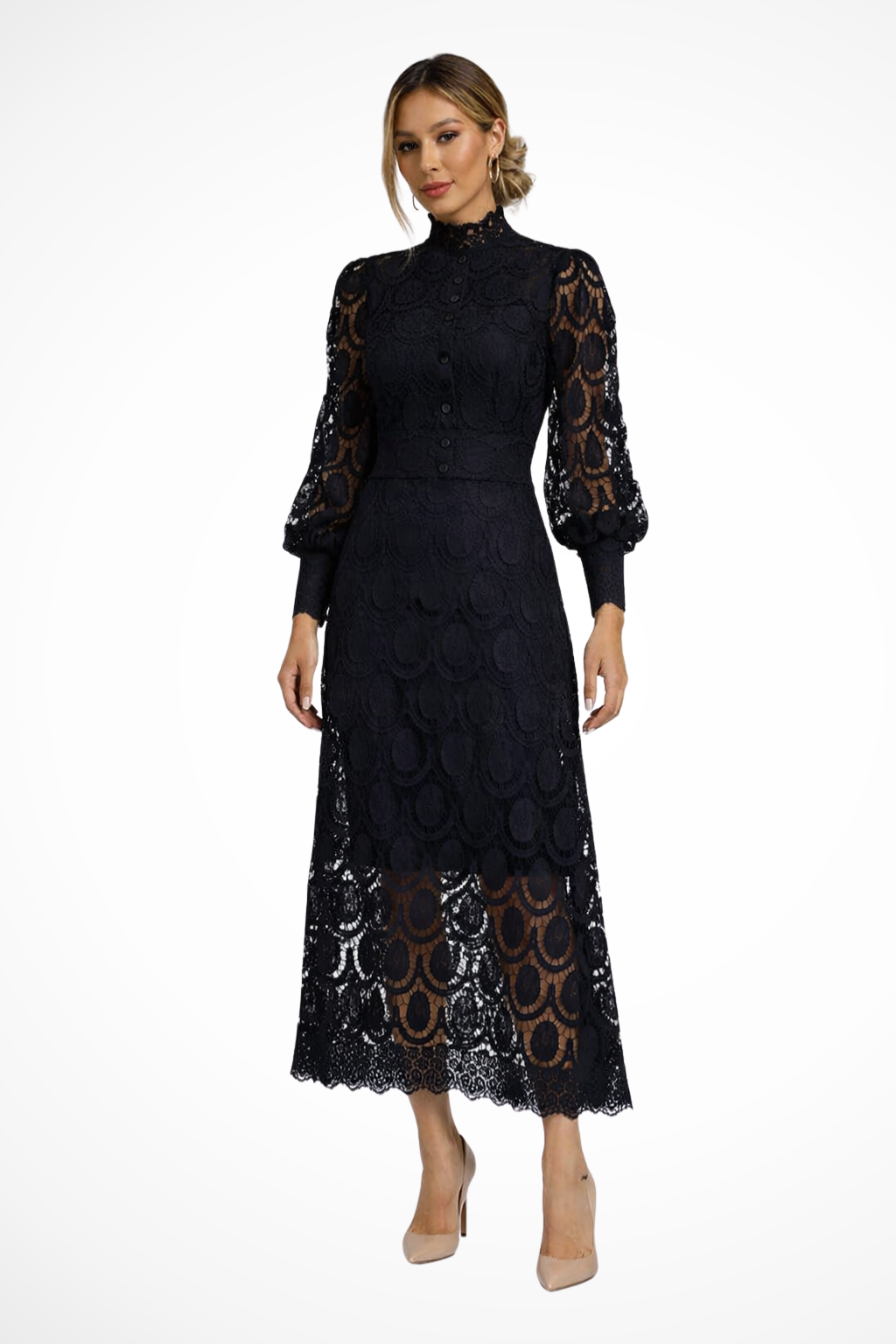 Élodie Beaumont | Elegant Lace Maxi Dress For Women