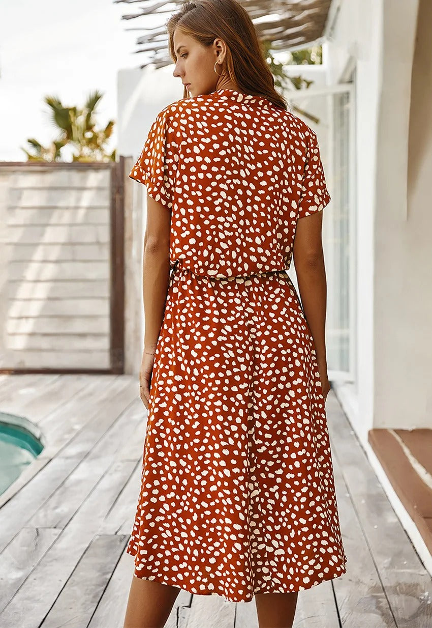 Isabelle Monroe | Printed Midi Summer Dress For Women