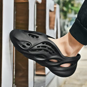 Florian Marchetti | Breathable Slip-On Summer Slides in Black