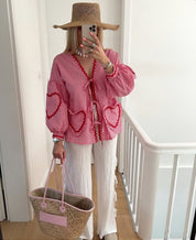 Lindsey Logan | Heart Detail Gingham Blouse For Women