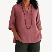 Tiffany Norris | Linen V-Neck Blouse For Women
