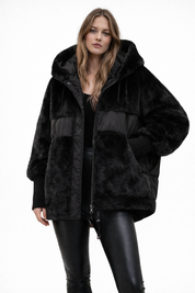 Isabella Laurent | Luxe Faux Fur Hooded Jacket