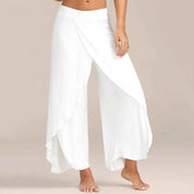 Clarissa Montford | White Wide-Leg Layered Yoga Pants
