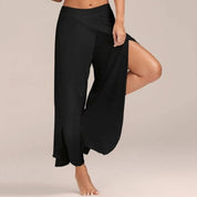 Clarissa Montford | White Wide-Leg Layered Yoga Pants