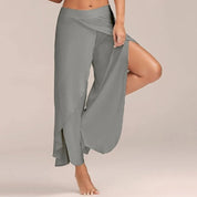 Clarissa Montford | White Wide-Leg Layered Yoga Pants